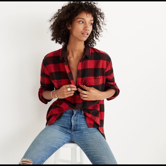 Madewell Tops - Madewell Oversized Plaid Buffalo Top Sz XS